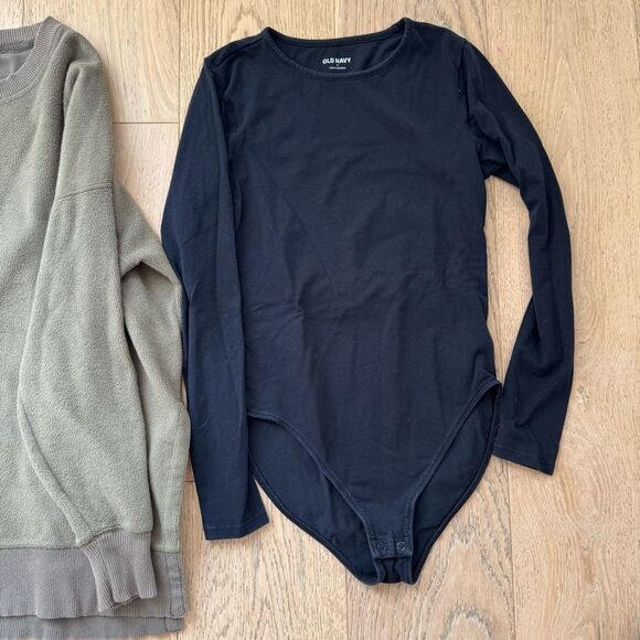 Bundle Aerie American Eagle Mango Button Up Cardigan Bodysuit Size Small Black - Picture 2 of 9